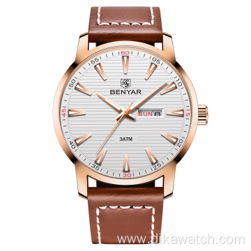 New Luxury Brand BENYAR Watches Men Leather Quartz Watch Reloj Hombre Sport Clock Fashion week Date Watch Male relogio Masculino